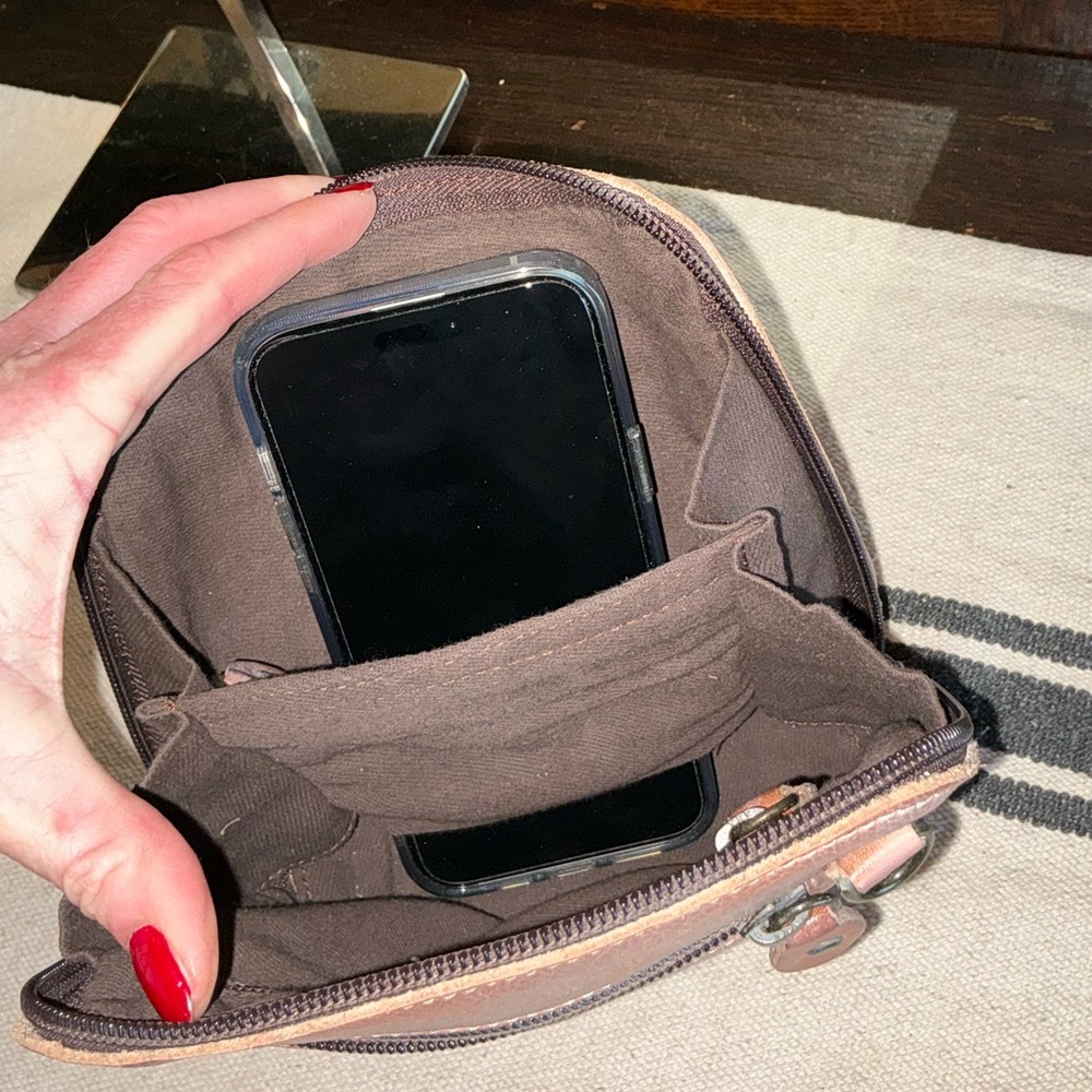 NWOT Bed Stu Leather Ventura Crossbody Bag Tan Rustic Mason Retail $155 - Picture 11 of 14